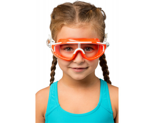 Очки детские CRESSI BALOO, оранжево-белая рамка/белый силикон