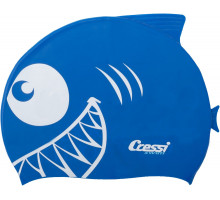 Шапочка для плавания CRESSI SILICONE KIDS CAP SHARK, детская, синяя