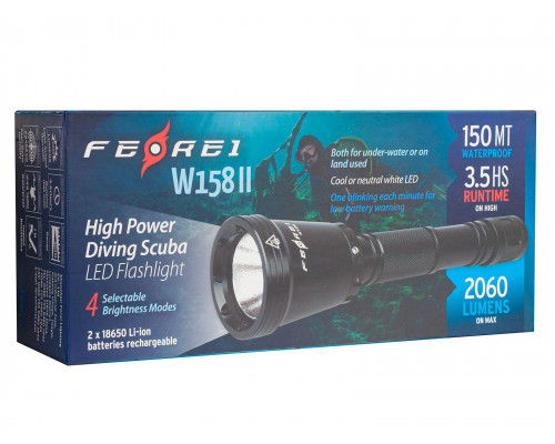 Фонарь подводный FEREI W158II, белый свет, 2060Lm, 6000К