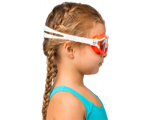 Очки детские CRESSI BALOO, оранжево-белая рамка/белый силикон