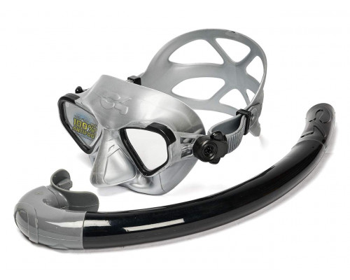 Набор для плавания C4 FALCON ANTIFOG SILVER, маска, трубка, сумка