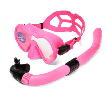 Набор для плавания C4 SKYLINE ANTIFOG ROSE, маска, трубка, сумка