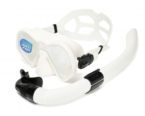 Набор для плавания C4 SKYLINE ANTIFOG WHITE, маска, трубка, сумка