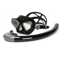 Набор для плавания C4 FALCON ANTIFOG BLACK, маска, трубка, сумка