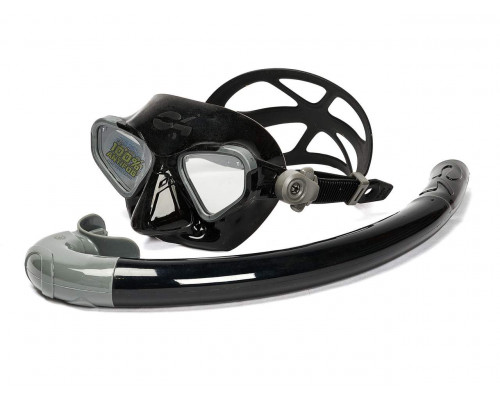 Набор для плавания C4 FALCON ANTIFOG BLACK, маска, трубка, сумка