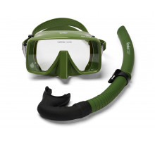 Набор для плавания SCUBA BROTHERS BETTA HYDRA GREEN, маска, трубка, сумка