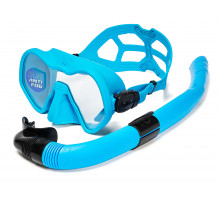 Набор для плавания C4 SKYLINE ANTIFOG BLUE CHIARO, маска, трубка, сумка