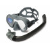 Набор для плавания C4 SKYLINE ANTIFOG GREY, маска, трубка, сумка