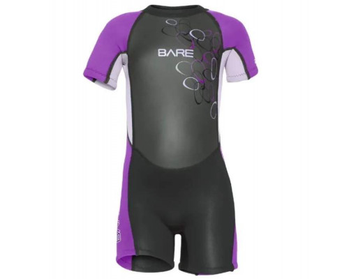 Гидрокостюм BARE TADPOLE SHORTY 2 мм, деский, пурпурный