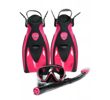 Комплект TUSA SPORT UP-1521 BLACK SERIES BLACK/PINK, маска+трубка+ласты