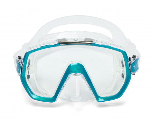 Маска TUSA FREEDOM ELITE, бирюзовая рамка, прозрачный силикон