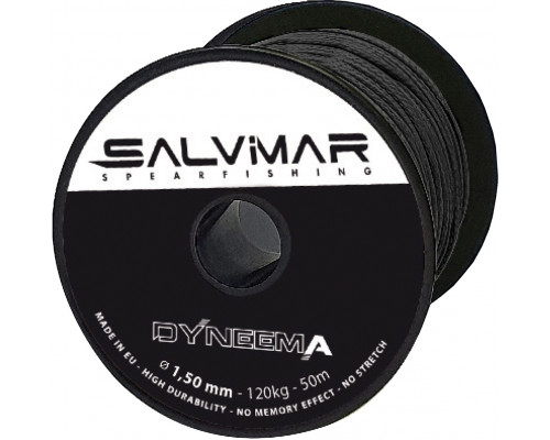 Линь SALVIMAR DYNEEMA, черный, ø2 мм, 240 кг, для катушки 50 м, цена за метр