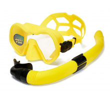 Набор для плавания C4 SKYLINE ANTIFOG YELLOW, маска, трубка, сумка