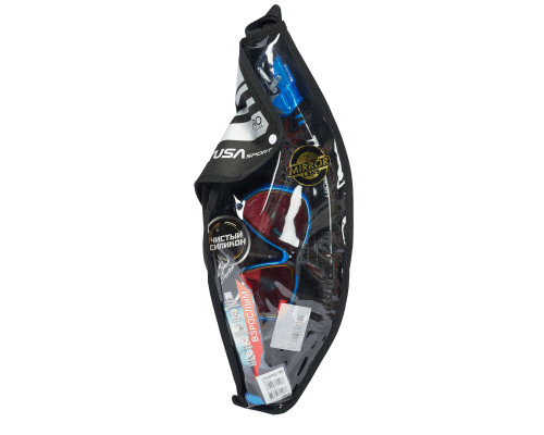 Комплект TUSA SPORT UCR2425PM, синий, зеркальные линзы, маска+трубка