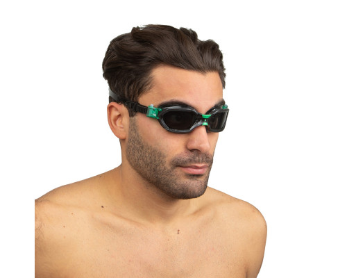 Очки для плавания SEAC SUB AQUATECH BLACK/GREEN, тонированные стекла