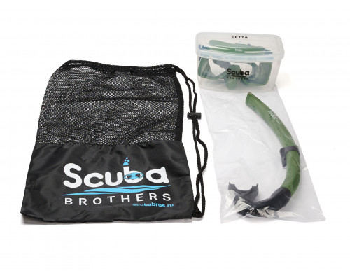 Набор для плавания SCUBA BROTHERS BETTA HYDRA GREEN, маска, трубка, сумка