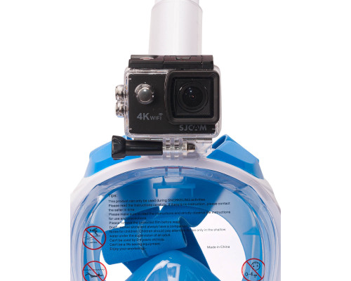 Маска полнолицевая SCUBA BROTHERS BEATLE KID CLEAR/BLUE, с креплением камеры GoPro