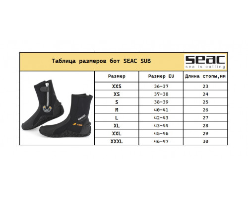 Боты SEAC SUB BASIC HD 5 мм, с молнией