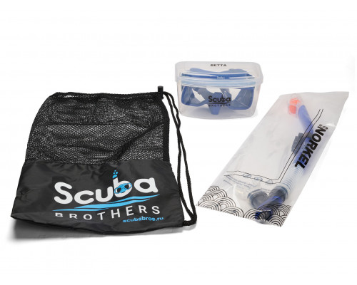 Набор для плавания SCUBA BROTHERS BETTA BLUE, маска, трубка, сумка