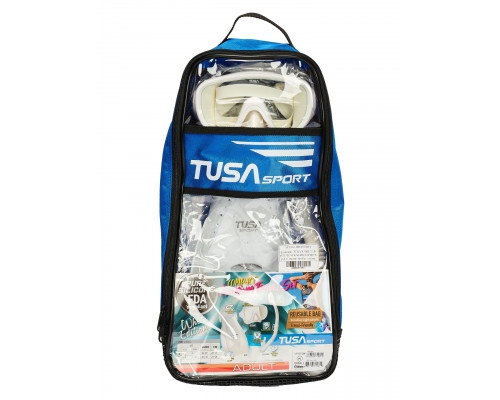 Комплект TUSA SPORT UP-1521 BLACK SERIES WHITE, маска+трубка+ласты