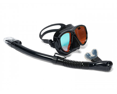 Комплект TUSA SPORT UCR2425PM, черный, зеркальные линзы, маска+трубка
