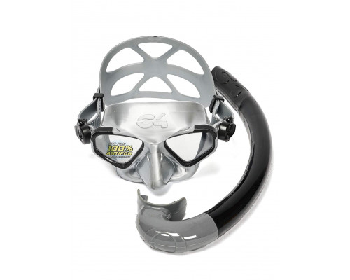 Набор для плавания C4 FALCON ANTIFOG SILVER, маска, трубка, сумка
