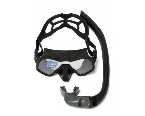 Набор для плавания C4 SKYLINE ANTIFOG BLACK, маска, трубка, сумка