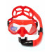 Набор для плавания C4 SKYLINE ANTIFOG RED, маска, трубка, сумка