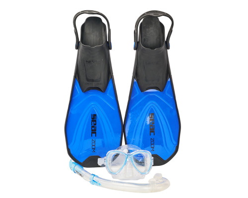 Набор для снорклинга SEAC SUB ZOOM JUNIOR SET BLUE, маска/трубка/ласты