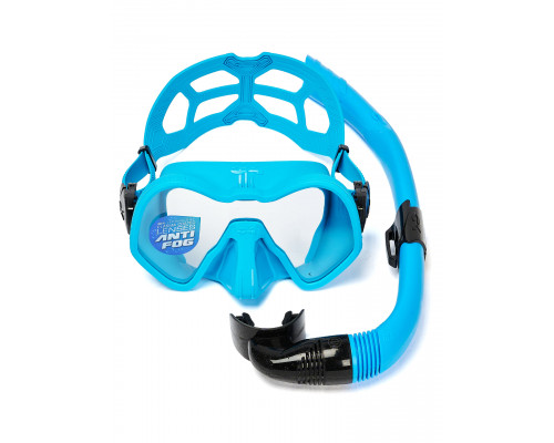 Набор для плавания C4 SKYLINE ANTIFOG BLUE CHIARO, маска, трубка, сумка