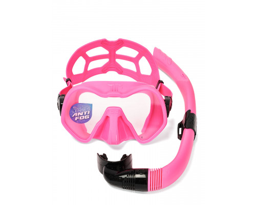 Набор для плавания C4 SKYLINE ANTIFOG ROSE, маска, трубка, сумка