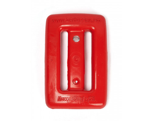 Груз поясной ДАЙВГРУЗ 250 гр, пластикатное покрытие, обтекаемый, красный
