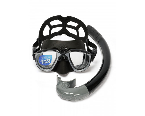 Набор для плавания C4 MARTIAN ANTIFOG BLACK CAM, маска, трубка, сумка