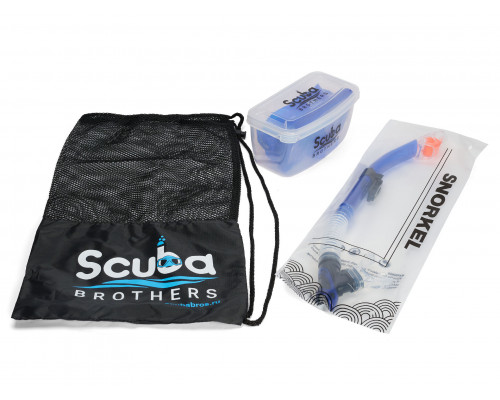 Набор для плавания SCUBA BROTHERS PANORAMIC BLUE, маска, трубка, сумка