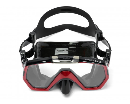 Маска TUSA FREEDOM HD, красная рамка, черный силикон