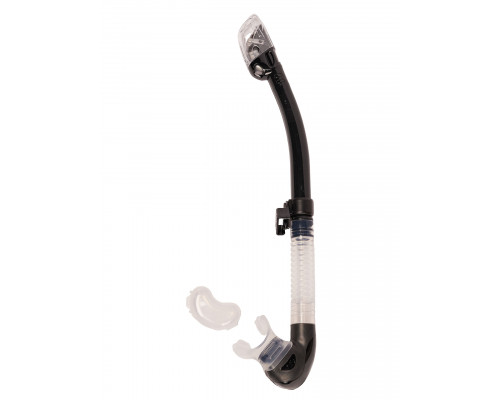 Трубка TUSA HYPERDRY ELITE II, черная, прозрачный силикон