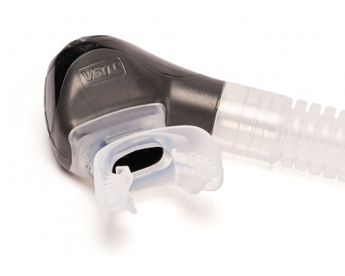 Трубка TUSA HYPERDRY ELITE II, черная, прозрачный силикон