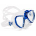 Маска SALVIMAR TRINITY, с креплением для GoPro, прозрачный силикон/синяя рамка