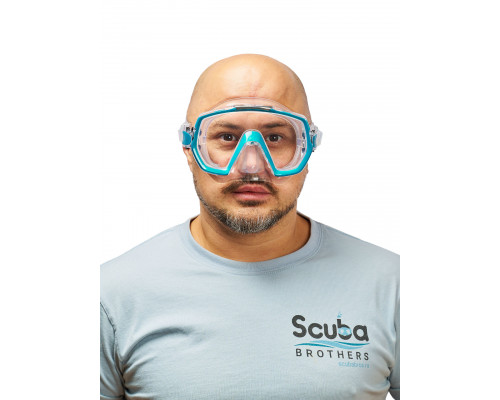 Маска TUSA FREEDOM ELITE, бирюзовая рамка, прозрачный силикон