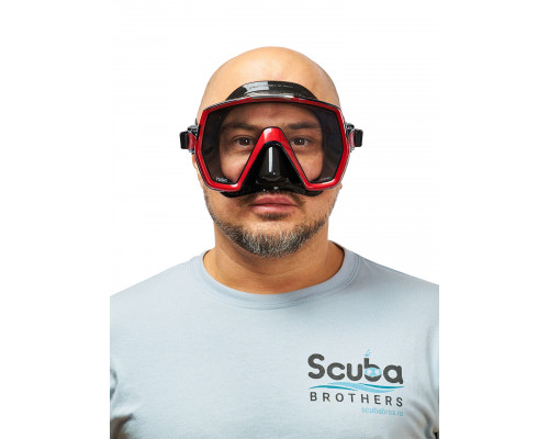 Маска TUSA FREEDOM HD, красная рамка, черный силикон