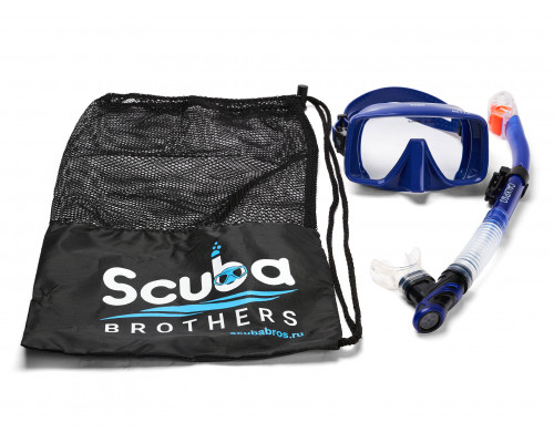 Набор для плавания SCUBA BROTHERS BETTA BLUE, маска, трубка, сумка