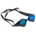 Очки для плавания VIEW ORKA, черная рамка/синий силикон, зеркальные линзы