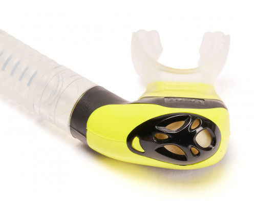 Трубка TUSA HYPERDRY ELITE II, желтая, прозрачный силикон