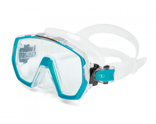 Маска TUSA FREEDOM ELITE, бирюзовая рамка, прозрачный силикон