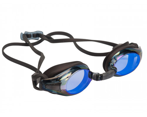 Очки для плавания VIEW VISIO, синяя рамка/черный силикон, зеркальные линзы