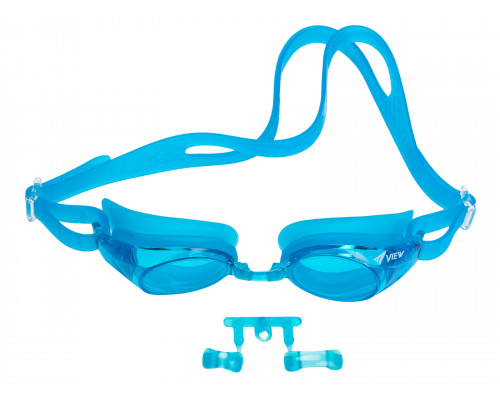 Очки для плавания VIEW SQUIDJET JUNIOR, синяя рамка/синий силикон