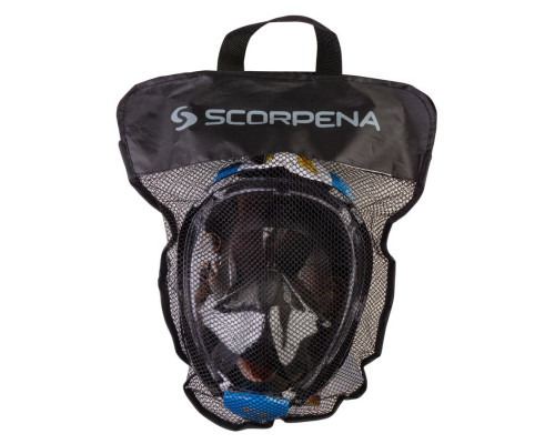 Маска полнолицевая для плавания Scorpena Swim большая, чёрно-син.