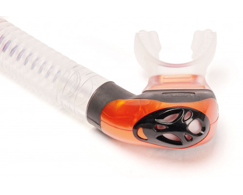 Трубка TUSA HYPERDRY ELITE II, оранжевая, прозрачный силикон