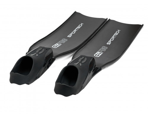 Ласты C4 SPORTECH SILICONE FBG BLACK, стеклопластик, 25/SOFT