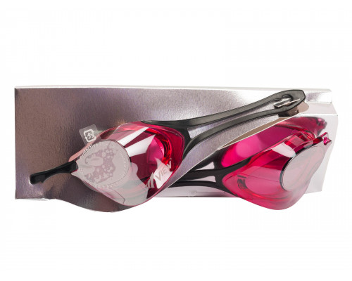 Очки для плавания VIEW BLADE ZERO, розовая рамка/ черный силикон, зеркальные линзы